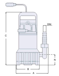 Bomba sumergible 1Cv, SUB 7500D AUT