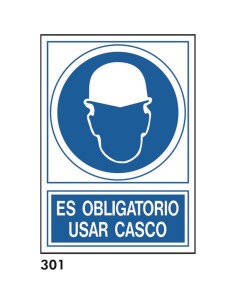 Señal 210x297 pvc 131 301 oblig. usar casco - Ferretería Aubert