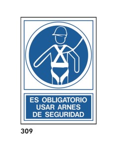 Señal 210x297 pvc 161 313 oblig. usar arnes - Ferretería Aubert