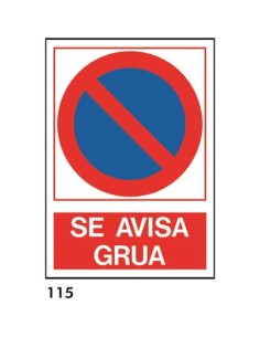 Señal 210x297 pvc 216 225 se avisa grua - Ferretería Aubert