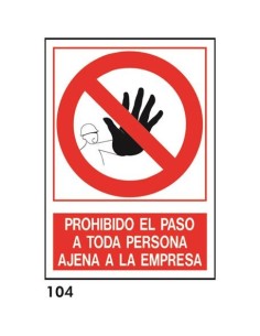 Señal 210x297 pvc 229 212 proh.paso ajena empr. - Ferretería Aubert