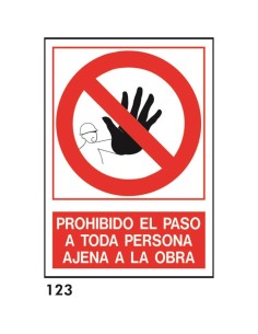 Señal 210x297 pvc 231 213 prohib. paso a la obra - Ferretería Aubert