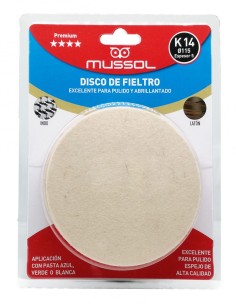PACK  5u. DISCO FIELTRO INOX VELCRO Ø115